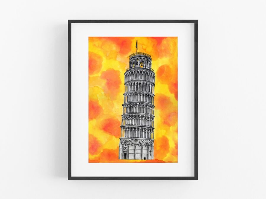 Leaning Tower of Pisa Open Edition Print