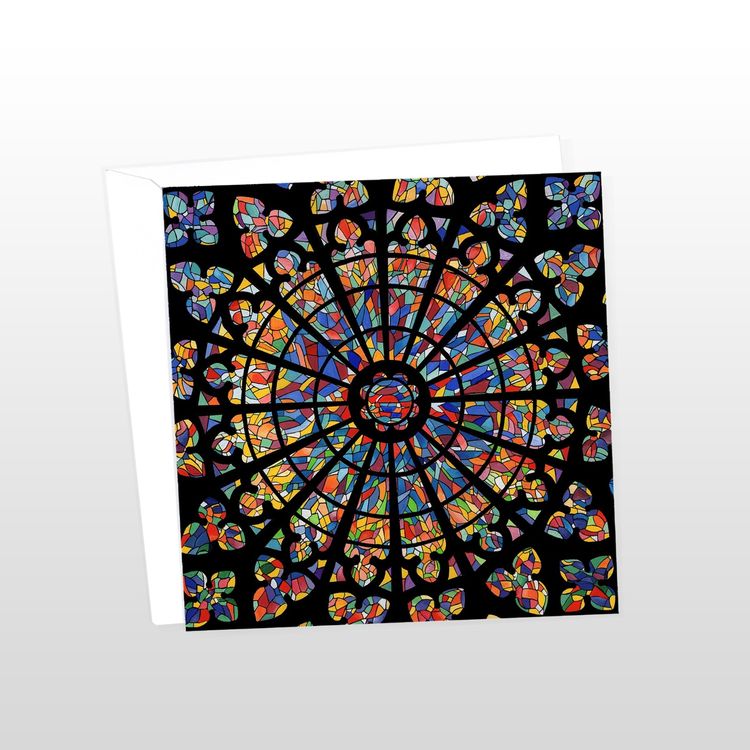 St Malo Rose Window Greeting Card