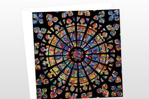 St Malo Rose Window Greeting Card