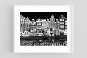 Starry Night Print in White Frame