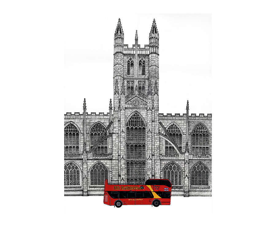 Tour Bus at Bath Abbey