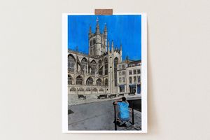 Tourist at Bath Abbey