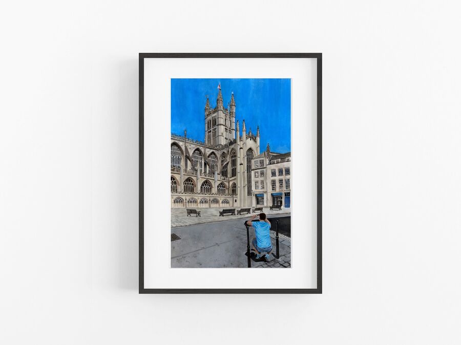 Tourist at Bath Abbey