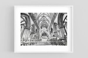 Wells Cathedral Print in White Frame