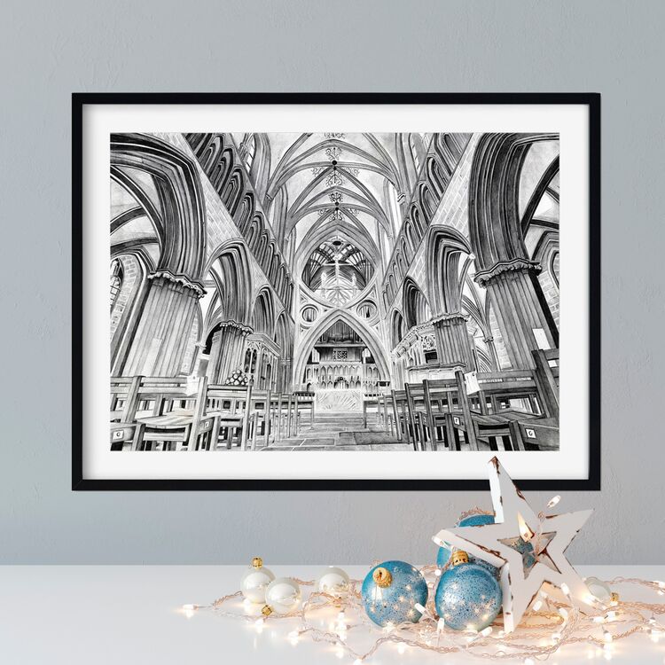 "Wells Cathedral" Giclee Print