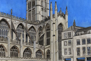 Tourist at Bath Abbey