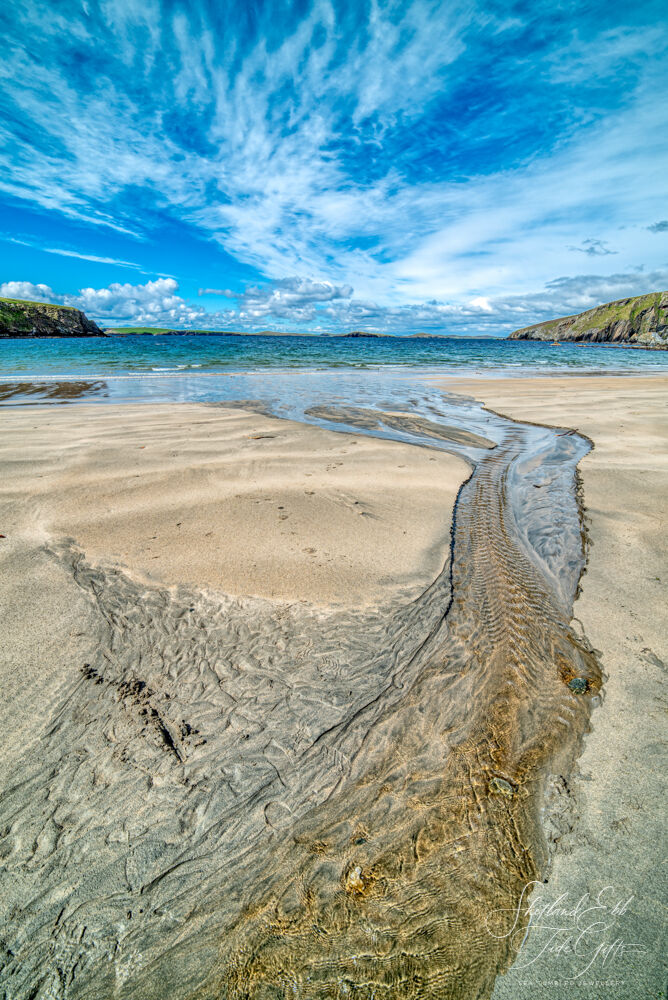 a burn meets the sea at Maywick