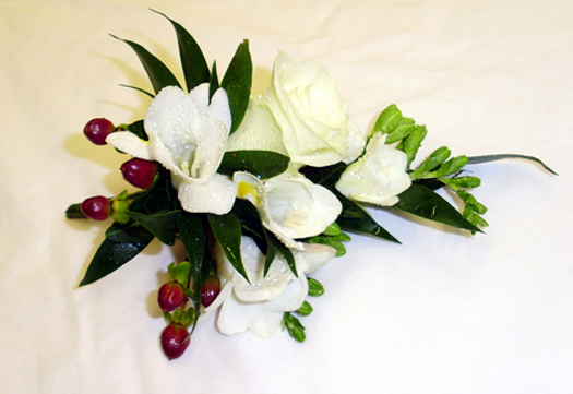 Freesia & Berry Corsage