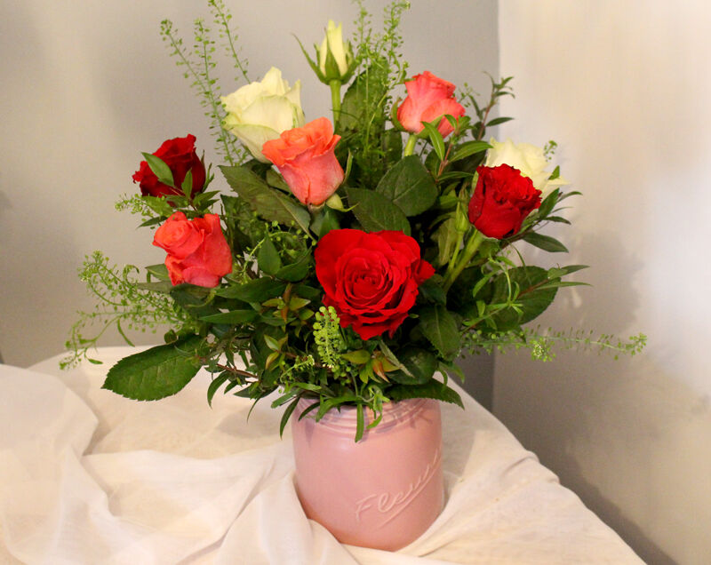 10 Mixed Roses Vase: £35 (inc delivery)