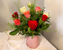 10 Mixed Roses Vase: £25 (inc delivery)