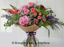 Lavish Larkspur and Peony Handtied £50