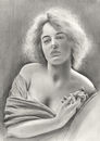 Victorian girl pencil drawing