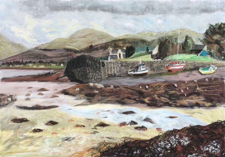 Low spring tide at the old pier, Broadford.