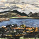The island of Pabay, the Applecross peninsula and distant Torridon from Broadford Bay.