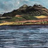 Kyleakin Hills with half a moon.