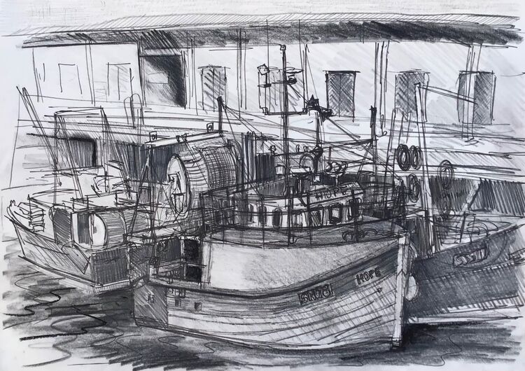 A boat called Hope at the Fish Quay, North Shields.