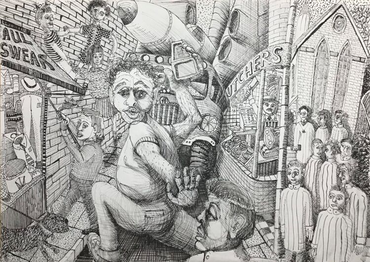 study for a painting: ‘Cold War Manoeuvres in Great Moor’