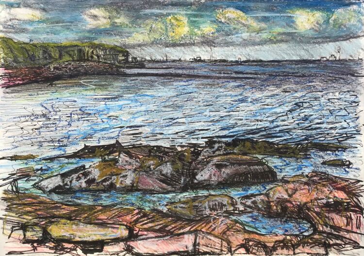 ‘A Blustery Day at Whitley Bay’