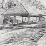 The graving dock at Taylor’s Boatyard, Chester Basin on the Shropshire Union Canal.
