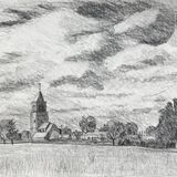 ‘Stubble and Skies at Waverton.’