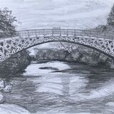 Aldford Iron Bridge over the River Dee, Cheshire, England.