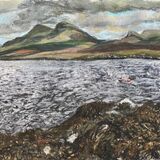 clouds, hills, ripples, seaweed.