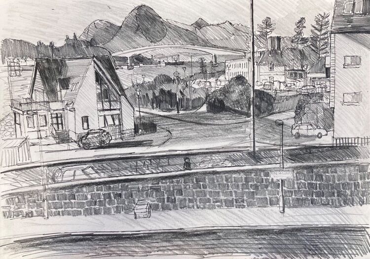 Looking from outside the studio of Emma Noble in  Kyle of Lochalsh.