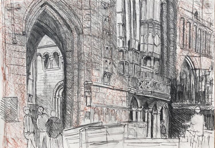 The organ loft at Chester Cathedral.