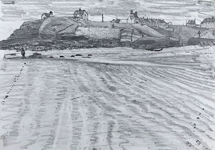 Low tide on the beach at Seaton Sluice.