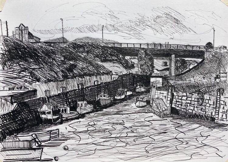 ‘Seaton Sluice Harbour, Northumberland’