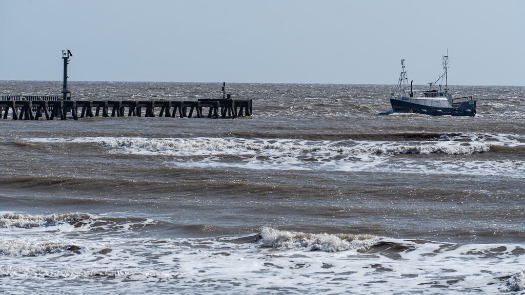 Fishing trawler returning to port