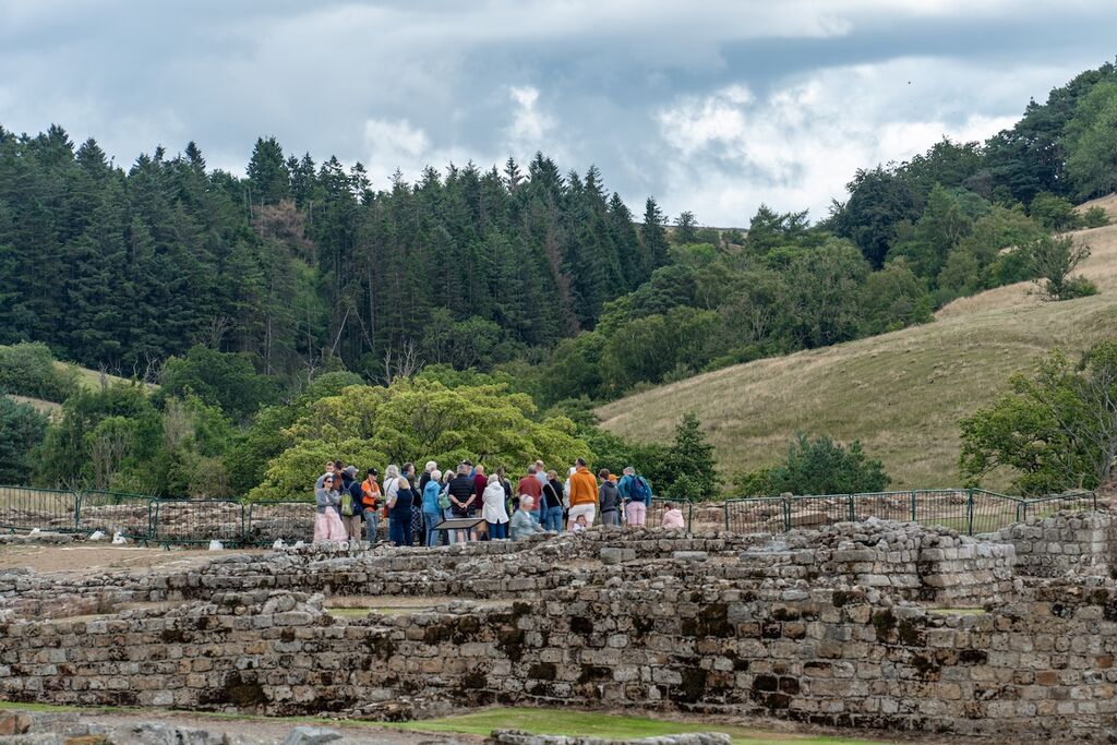 Tourists at the Roman Vindolanda Fort
