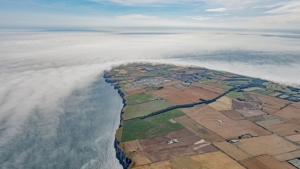 Sea fog forming around Flamborough Head