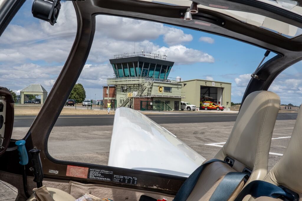 Control tower from the cockpit