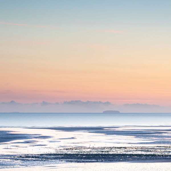 Dawn at Blue Anchor, Steep Holm and Flat Holm Somerset