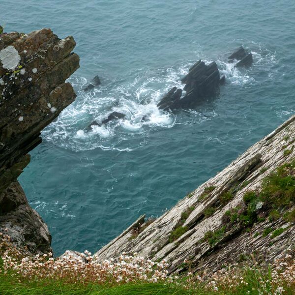 Looking through granite cliffs, Pembrokeshire Coast Path, St Davids