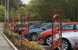 The panels in position