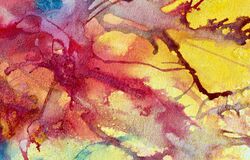 Watercolour abstract red