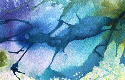 Watercolour abstract blue