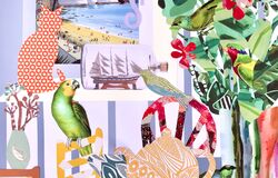 Pretty Polly. collage. 70 x 50 cms