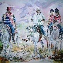 Across the desert - watercolour