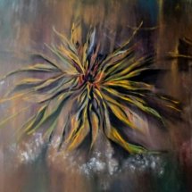 Angel flower - cold wax & oil 3ft by 2ft 6in (sold)