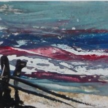 By the Sea - encaustic