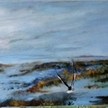 The Marsh - cold wax & oil on board 1