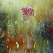 in the Garden - encaustic (sold)