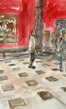 National Gallery Red Interior, Thomas Plunkett PRWS