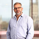 Open shirt, informal portrait of businessman, Thousand Word Media, Gloucester, South West