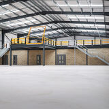New build warehouse interior, architectural photography