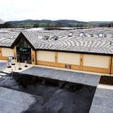 High view of a new retail unit building
