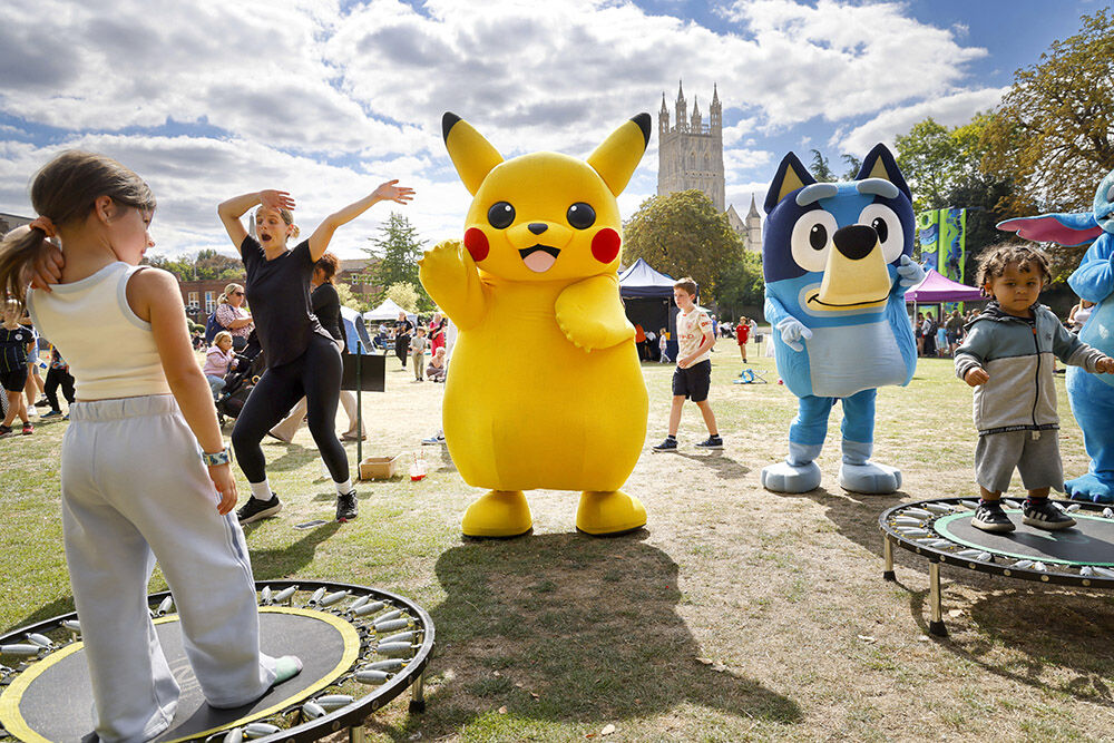 Pikachu and other Pokemon characters at a family play event in Gloucester, event photography, Thousand Word Media Gloucester